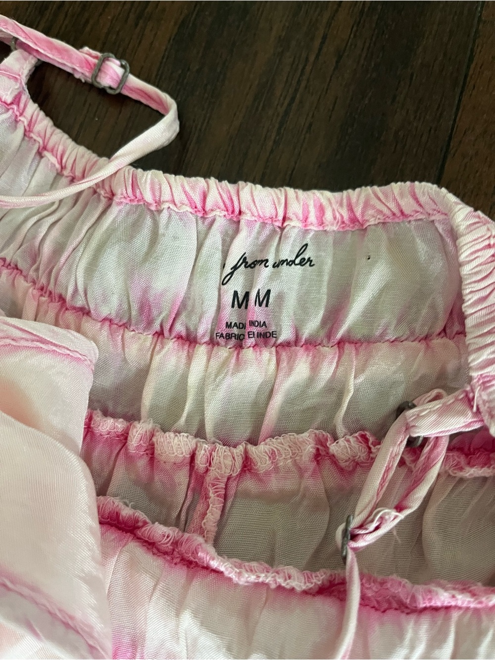 Urban Outfitters Pink Tie-Dye Satin Slip Chemise